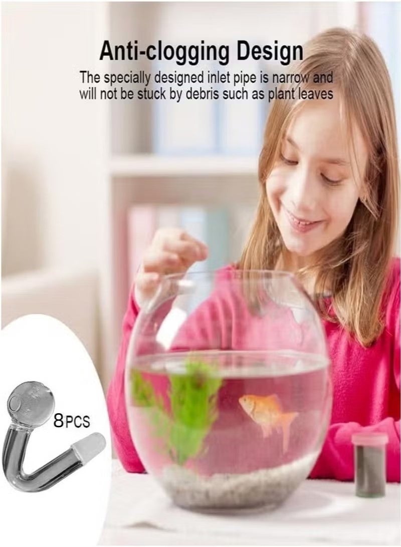 Realfrog 12PCS Glass Inflow Pipe, Inflow Pipe Water Pump Aquarium Filter Tubing, Surface Skimmer, Aquarium Planted Tank Aquascaping Fish Tank Accessories, for Fish Tank(14mm) - Image 2